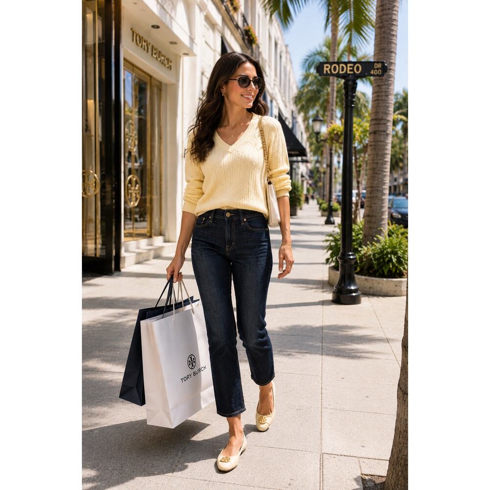 Tory Burch Dark Wash Ankle Cropped Jeans Women's Size 26 Straight Leg